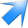 A blue shiny arrow pointing up, work as sprite or icon