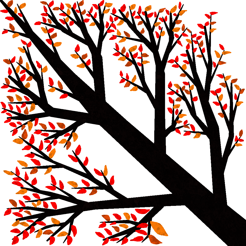 A branch sprite with autumn coloured leaves