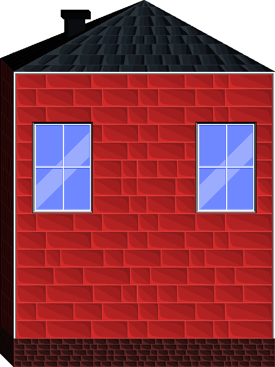 House, Sprite, Brick, Modern, Red, Cartoon, Building, Drawn, Pixel, 2D, Art
