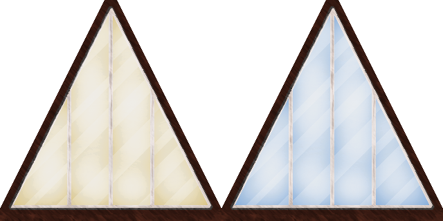 Window, Sprite Clip, Windows, Triangle, Blue, Yellow, Exterior, Building, Wood, Old, Fancy, Style, Glass